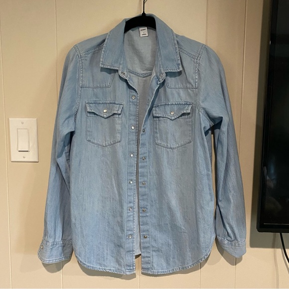 Denim Button Up Blouse - Picture 1 of 2